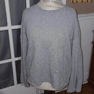 NWT EVIDNT Los Angeles Womens Gray Long Sleeve Split Sleeve Top Medium